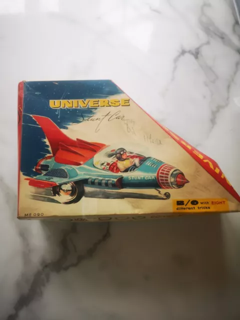 Vintage 1960s Universe Rare Toy Tin Stunt Car Collectors Boxed Free Postage UK