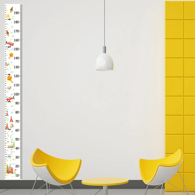 Línea de pared tabla de crecimiento altura tabla de crecimiento madera y lienzo crecimiento bebé