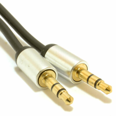 007512 kenable 1m Aluminium Pro 3.5mm Jack à Jack Stéréo Audio Câble Fil Doré 