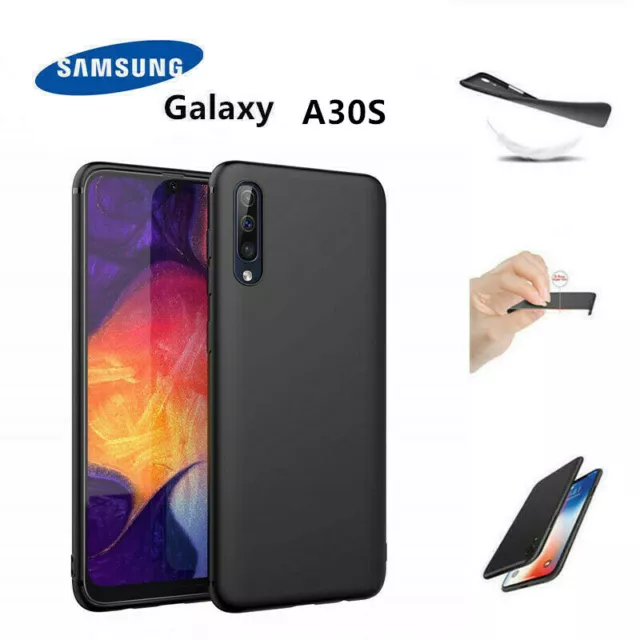 Cover Morbida Custodia Silicone Tpu Nera Opaca pre Samsung Galaxy A30S