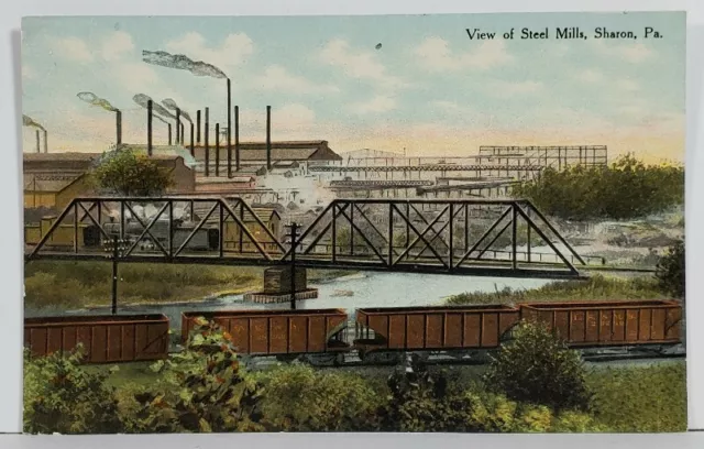 Sharon Pa View of Steel Mill Postcard N10