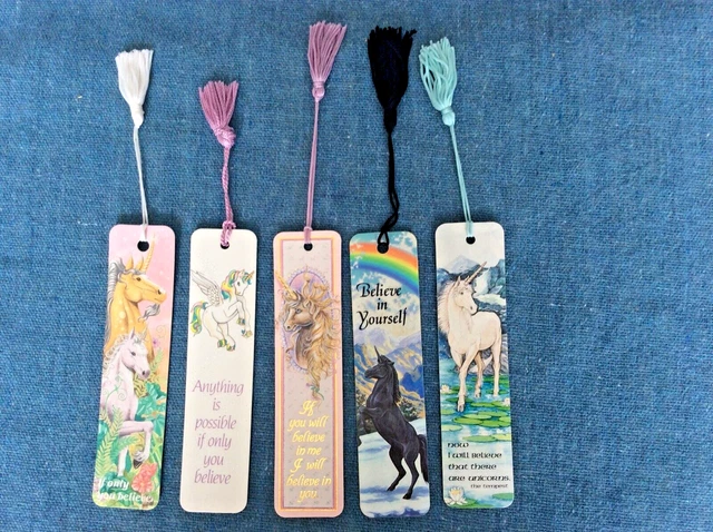 Unicorn "Believe" Themed Bookmarks; Fantasy; Books; Bibliophilia