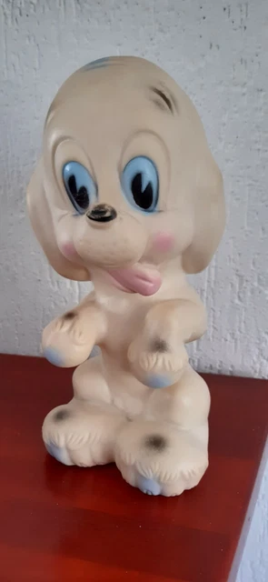 Jouet Ancien Des Années 50 : Grand Chien POUET En Plastique – Collection