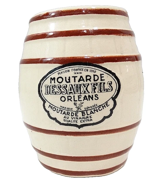 ANCIEN POT À moutarde DESSAUX FILS - Digoin & Sarreguemines - 8 cm EUR