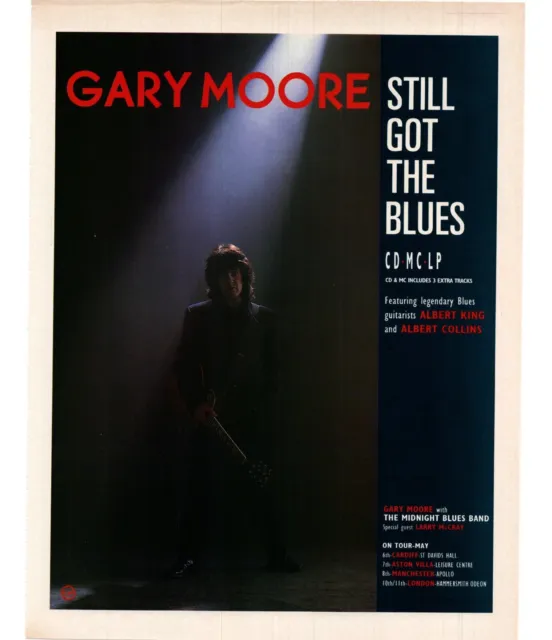 Ptp49 Magazin Werbung 11X9" Gary Moore: Still Got The Blues Album & Tourdaten