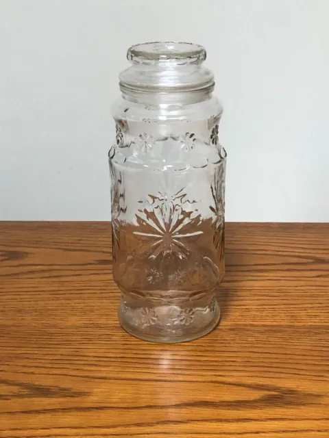 Vintage 1980 Planters Mr Peanut  Starburst Glass Jar. Clean. Very Good Condition