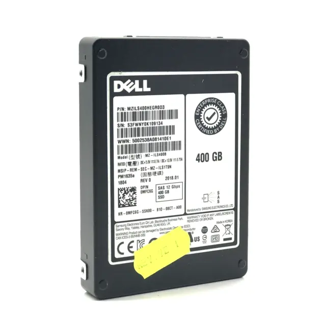 Dell MZ-ILS400B 400GB 2.5" SFF SAS 12Gb/s Solid State Drive SSD