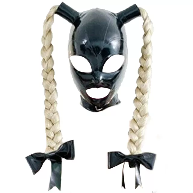 Women Stylish Cat Ears Sexy Masks Rivets O-rings PU Leather Straps Criss_Cross