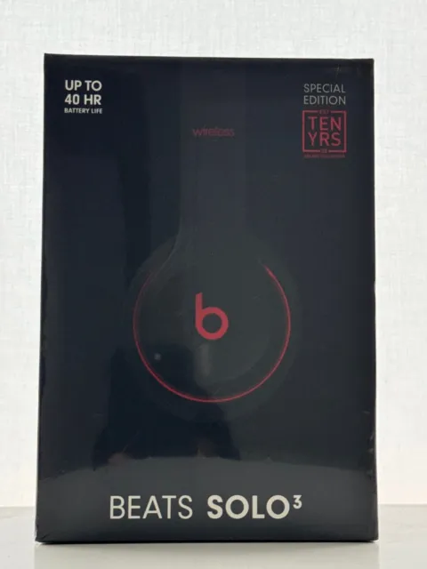 New Beats by Dr. Dre Beats Solo3 Wireless On-Ear Headphones Decade Black/Red