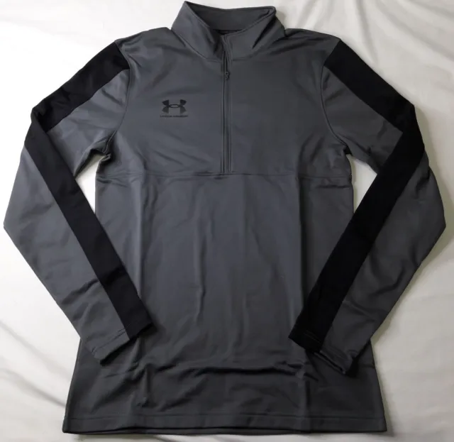Men’s UNDER ARMOUR Gray Fitted Challenger Midlayer Long Sleeve Top (M)