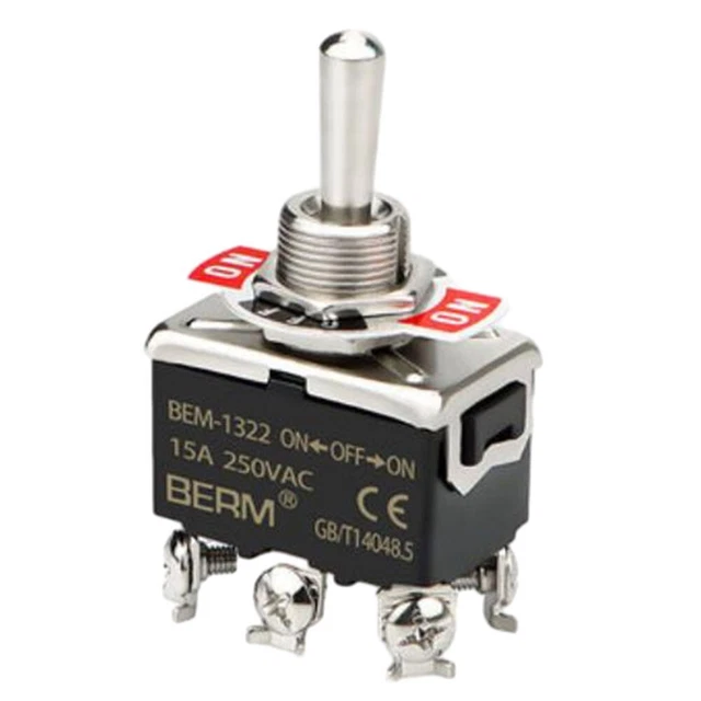Zuverlässiger 12V 20A 6 Pin Universal Metall Ein/Aus Kippschalter 2er-Pack