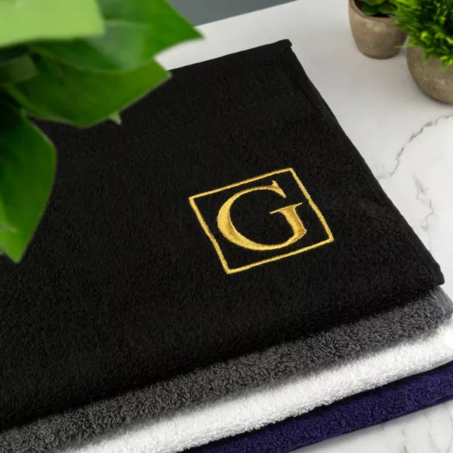 Personalised Custom Embroidered Towels Bath Hand Facecloth with Initial Monogram