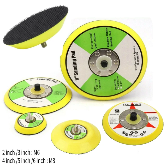 1-6" M6 M8 Backing Plate Hook Loop Polisher Buffing Pad Sanding Discs Backer Pad