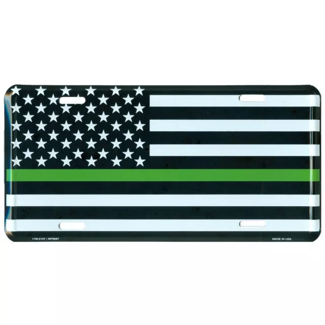 USA Thin Green Line 6"x12" License Plate Federal Agents Borde Patrol Made USA