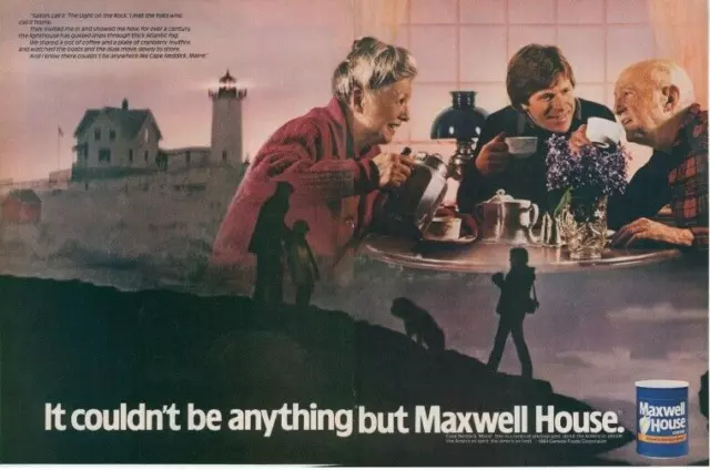 1984 Maxwell House Coffee Lighthouse Dog Light On The Rock Vintage Print Ad SI7
