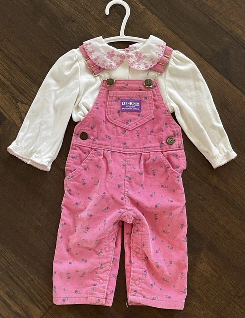 Vintage OshKosh Bgosh Overalls Outfit Sz 12mo
