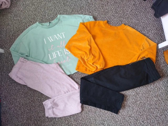 Pacchetto abiti da ragazza George/Matalan Jumpers, Denim Co e M&S calze 10-11 anni