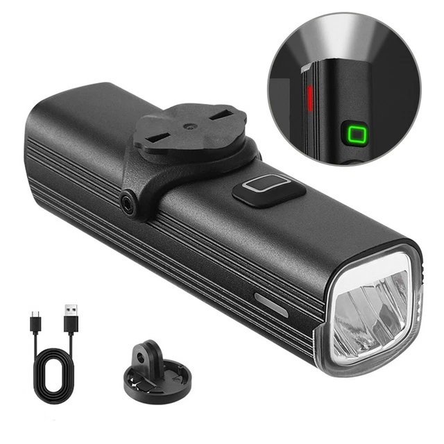 Phare Avant Vélo Rechargeable 1000 Lumens - 7 Modes, étanche IPX4 - Alliage Aluminium, Pour VTT, Route, Nuit - Avec Support