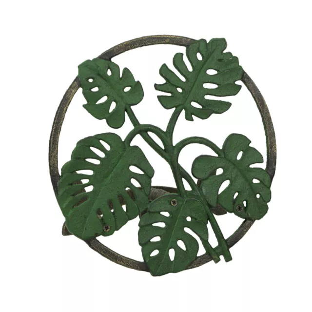 Tropical Leaf Hanging Cast Iron Decorative Wall Mounted Garden Hose Holder