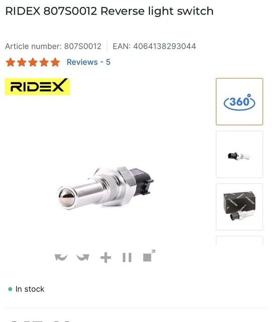 FORD FIESTA REVERSE Light Switch Rides £7.00 PicClick UK