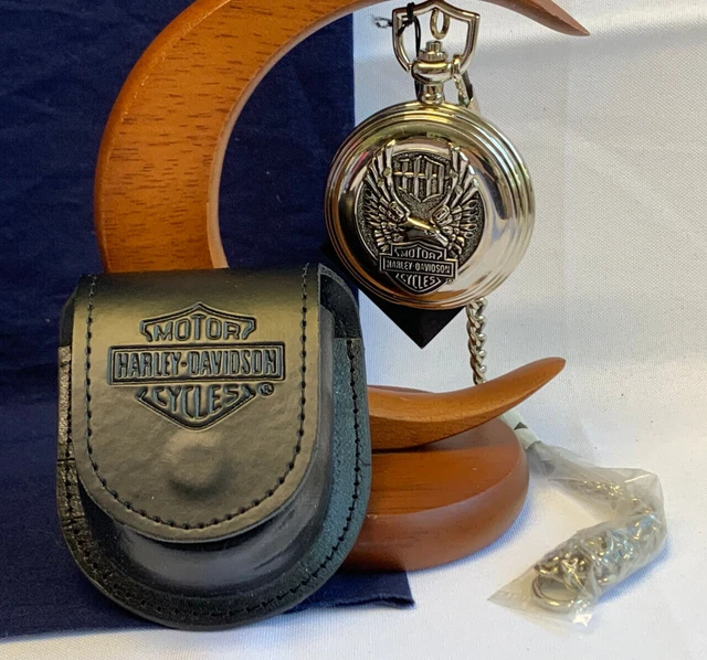 FRANKLIN MINT PRECISION Pocket Watch Harley Davidson Motor Cycles + FOB