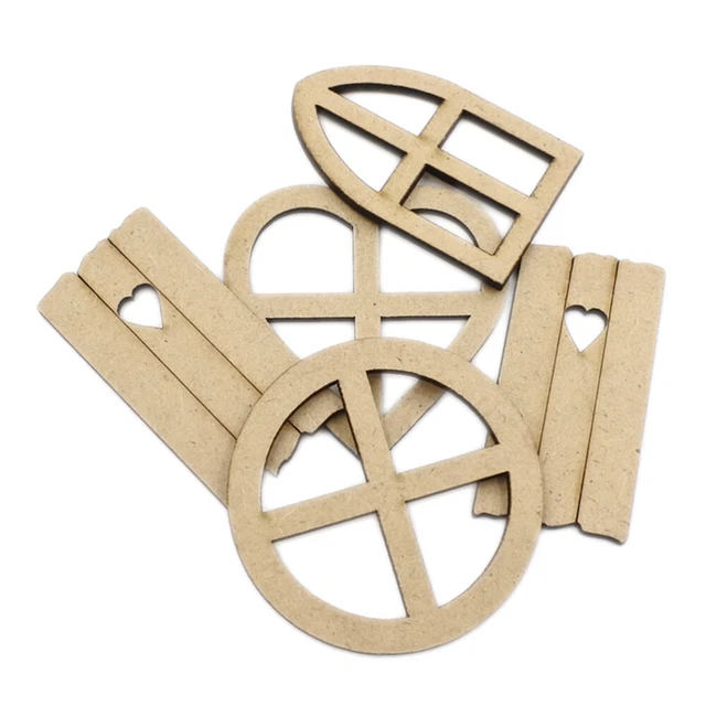 5 Packs Kleines Heimset Fenster Dekorative Holzspäne Mini-Rätsel Fee