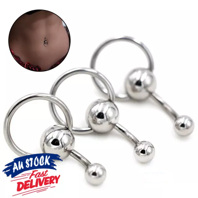 Belly Button Navel Ring Bars Body Piercing Surgical Steel Dangle Flower