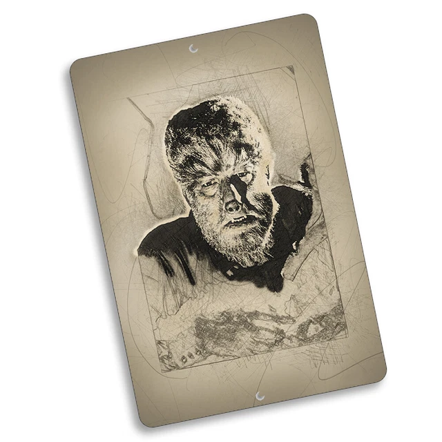 THE WOLFMAN SKETCH Horror Movie Poster Design 8x12 In. Aluminum Sign