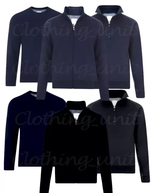 Mens KAM Long Sleeve Jumper Sweatshirt Jacket Zip Neck Pull Over Big Size S-8XL