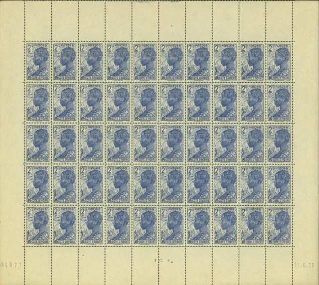 Ivory Coast 1936 -MNH stamps. Yvert Nr.: 110. Sheet of 50.......(EB) MV-17580