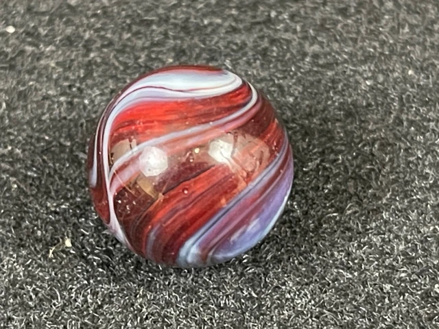 #4 Antique Vtg Nice Large .733" Akro Agate Oxblood Marble EX+ Estate COND