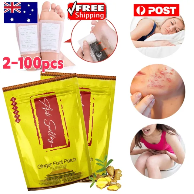 Detox Ginger Herbal Foot Patches Pads Toxin Removal Weight Loss Anti-Swelling