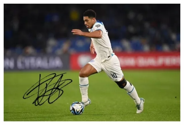 JUDE BELLINGHAM - REAL MADRID & ENGLAND - 6x4 Signed Autograph