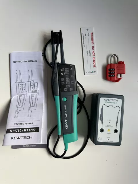 Kewtech KT1780 Voltage & Continuity Tester And KEWPROVE 3 Proving Unit + Case