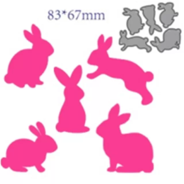 Metal Cutting Die Five Easter Rabbits Die Cuts Stencil Template for Albums 3