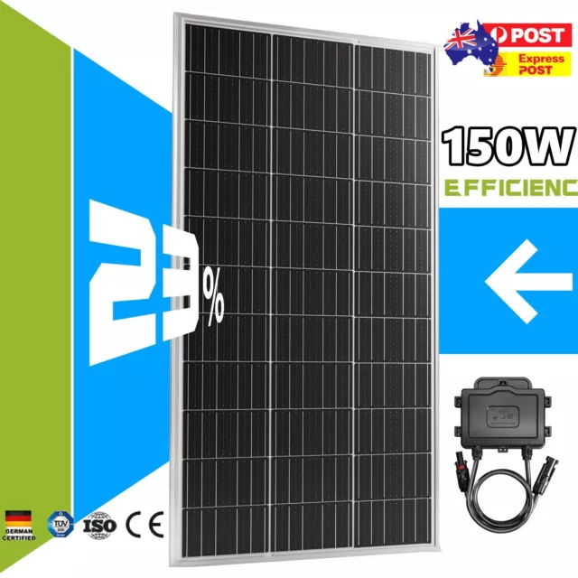 150W 12V Solar Panel Mono Caravan Home Off Gird Battery Charging Power 150 Watt