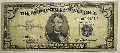 1953A blue seal 5 Dollar star note*** Silver Certificate