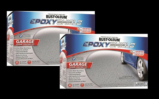 Rustoleum 251965 2 Pack Epoxy Shield Gray Garage Floor Paint Kit