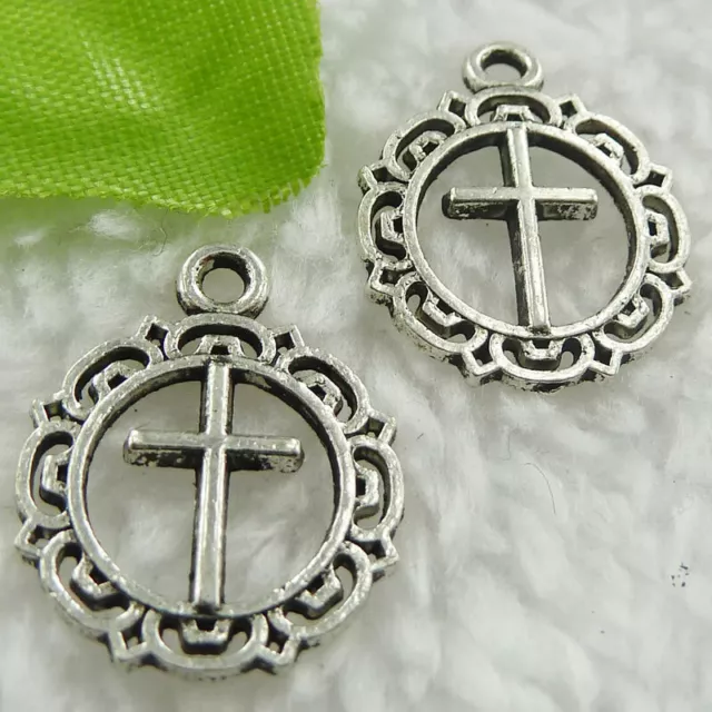 Free Ship 400 pcs tibet silver cross charms 20x16mm B378