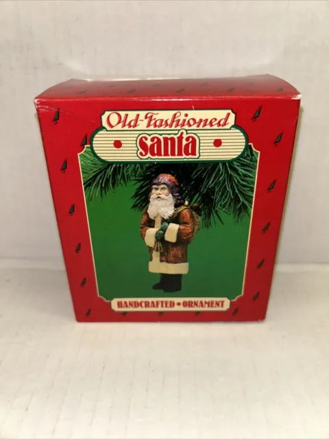 Hallmark Handcrafted Ornament 1986 Old Fashioned Santa Handcrafted NIB QXO4403