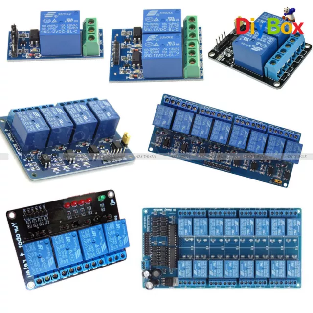 12V 1/2/4/8/16 Channel Relay Module With optocoupler For PIC AVR DSP ARM Arduino