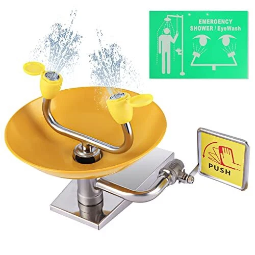 Eye Wash Station Emergency Wall-Mounted - Yeipower Portable First Aid Eyewash...