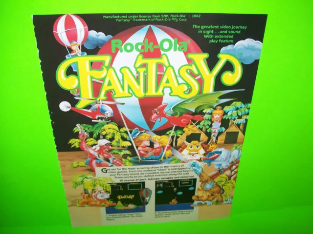 Fantasy Video Arcade Game PROMO Ad From Trade Magazine Rockola 1982 Vintage