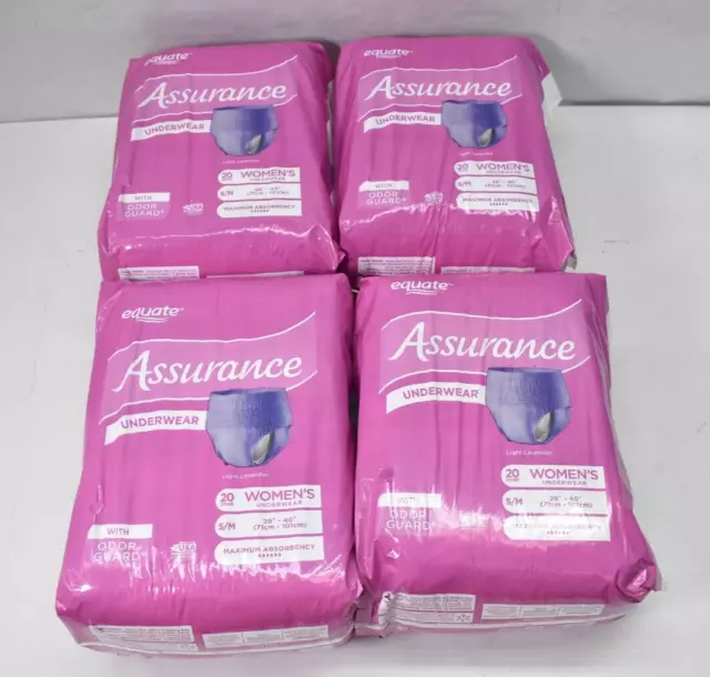 Equate Assurance Women's Underwear S/M 20 count, Light Lavender