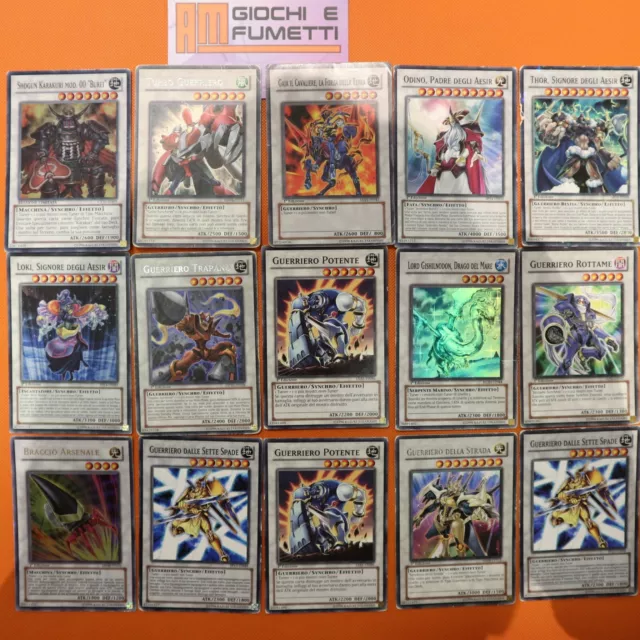 LOTTO 15 CARTE SYNCHRO  In italiano  RARA MISTE yugioh! originale