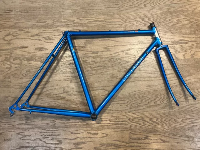 Maruishi Record STR Small 21” Chromoly Lugged Steel Road Bike Frameset Blue 1984