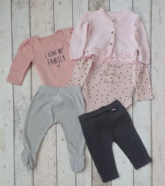 ** FAB Small Baby Girl 5 Piece Clothing Bundle - George (3 - 6 months) **