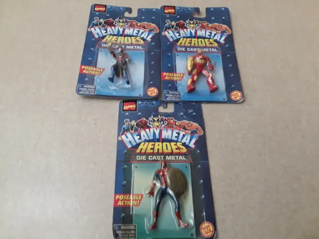 Toy Biz Marvel Comics 1997 Heavy Metal Heroes Die Cast Figures