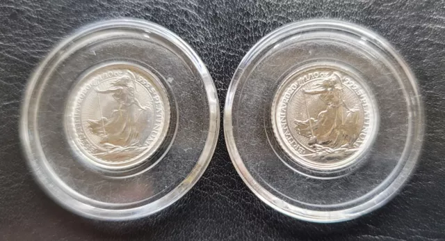 1/10 Oz Platinum Coins, .995, Britannia, Lot Of 2