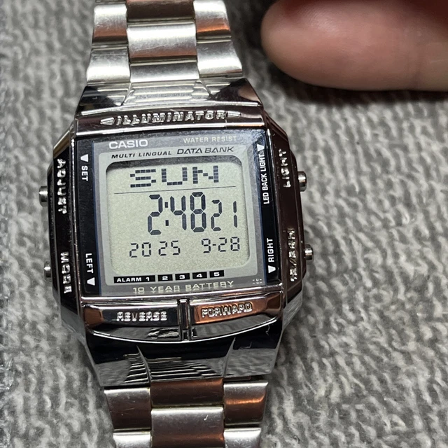 CASIO DB-360 DATA Bank Multi-Lingual Digital Watch Stainless Steel